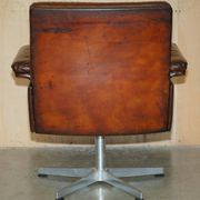 Chaise de bureau pivotante Mid Century Modern De Sede DS35 cuir