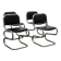Set of 4 chrome steel rocking chairs, vintage modern 80s design.
