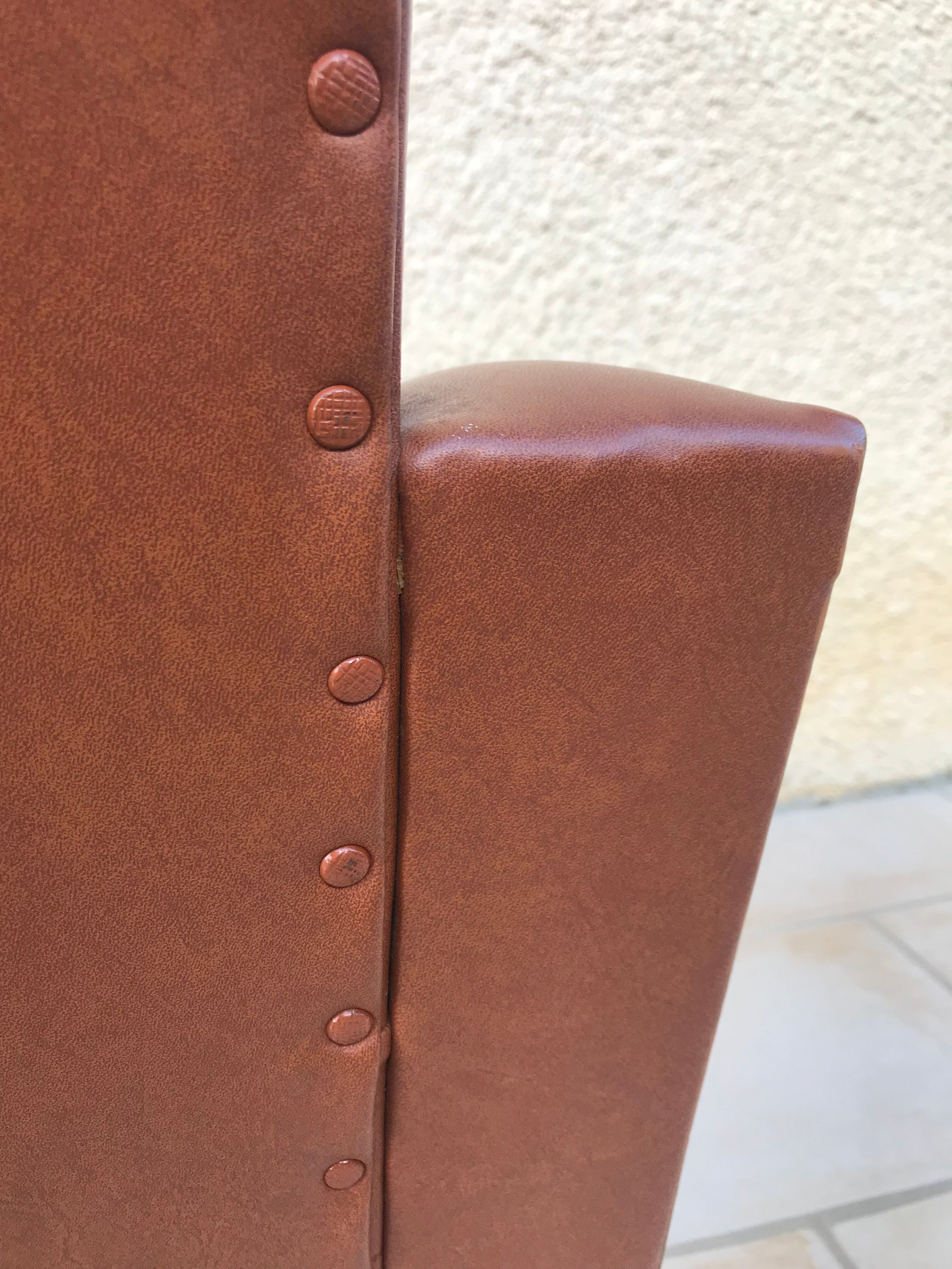 Armchair in brown leatherette, 1960