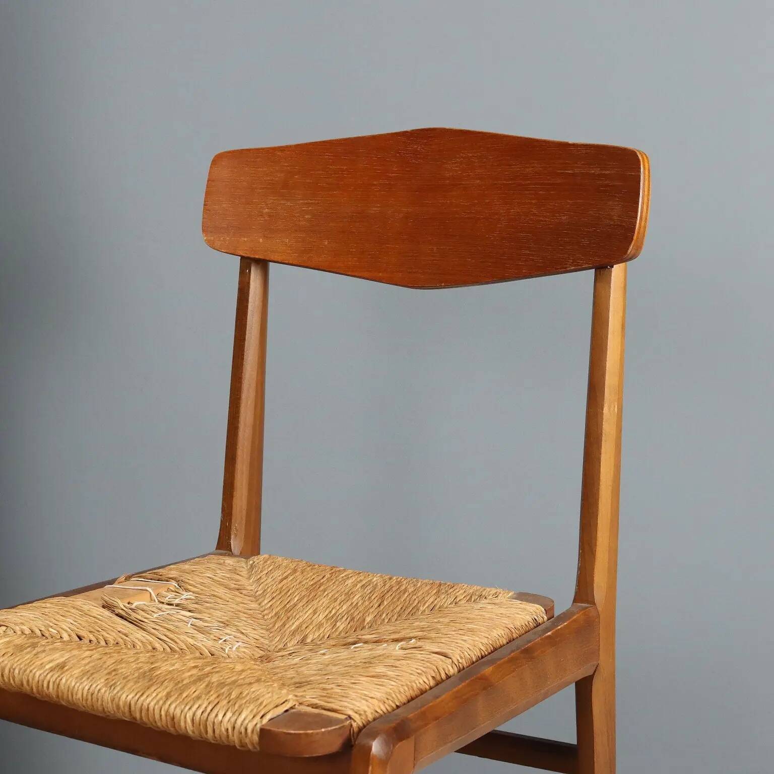 Vintage beech chairs, bent plywood, design, Italy, 1950s