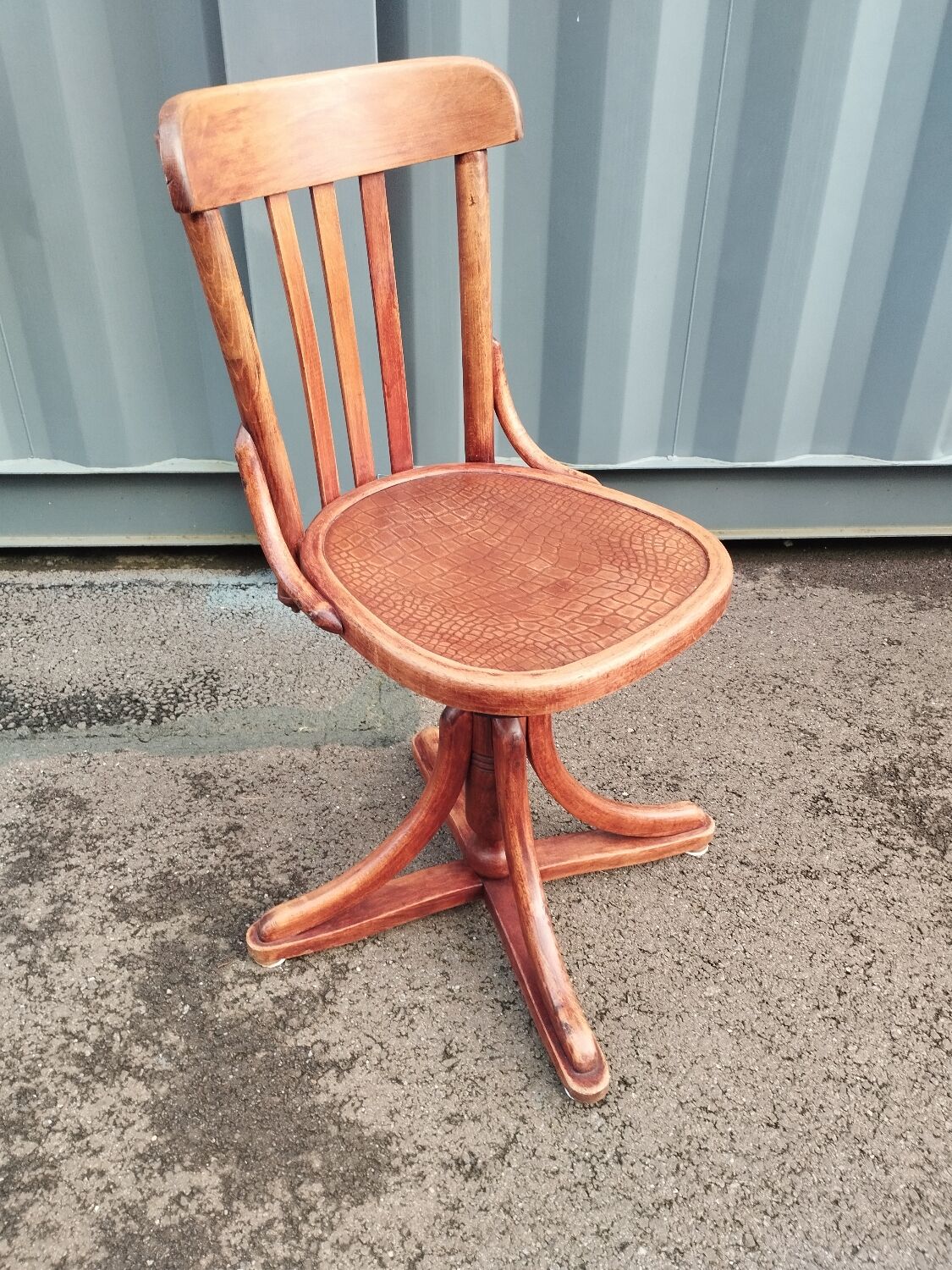 Vintage wooden antique office chair