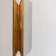 Pair of vintage brass and curved glass wall lights, France, 1970.