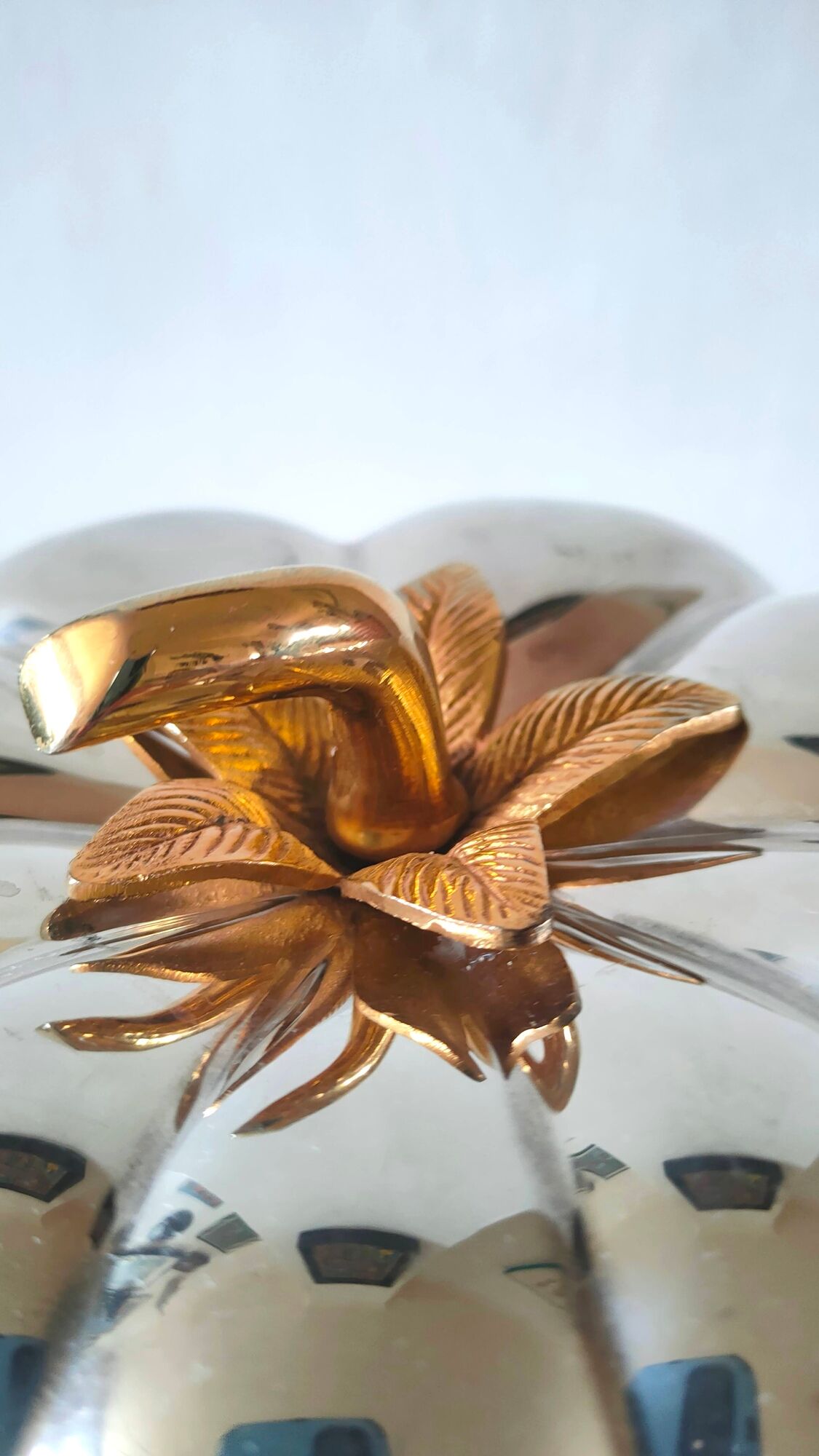 Ice cube bucket pumpkin silver metal design 70s