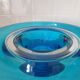 Round blue Murano glass bowl by Venini / signed