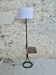 Wrought iron floor lamp with sandstone shelf herbarium decoration, 60s