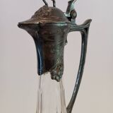 Old crystal and pewter ewer