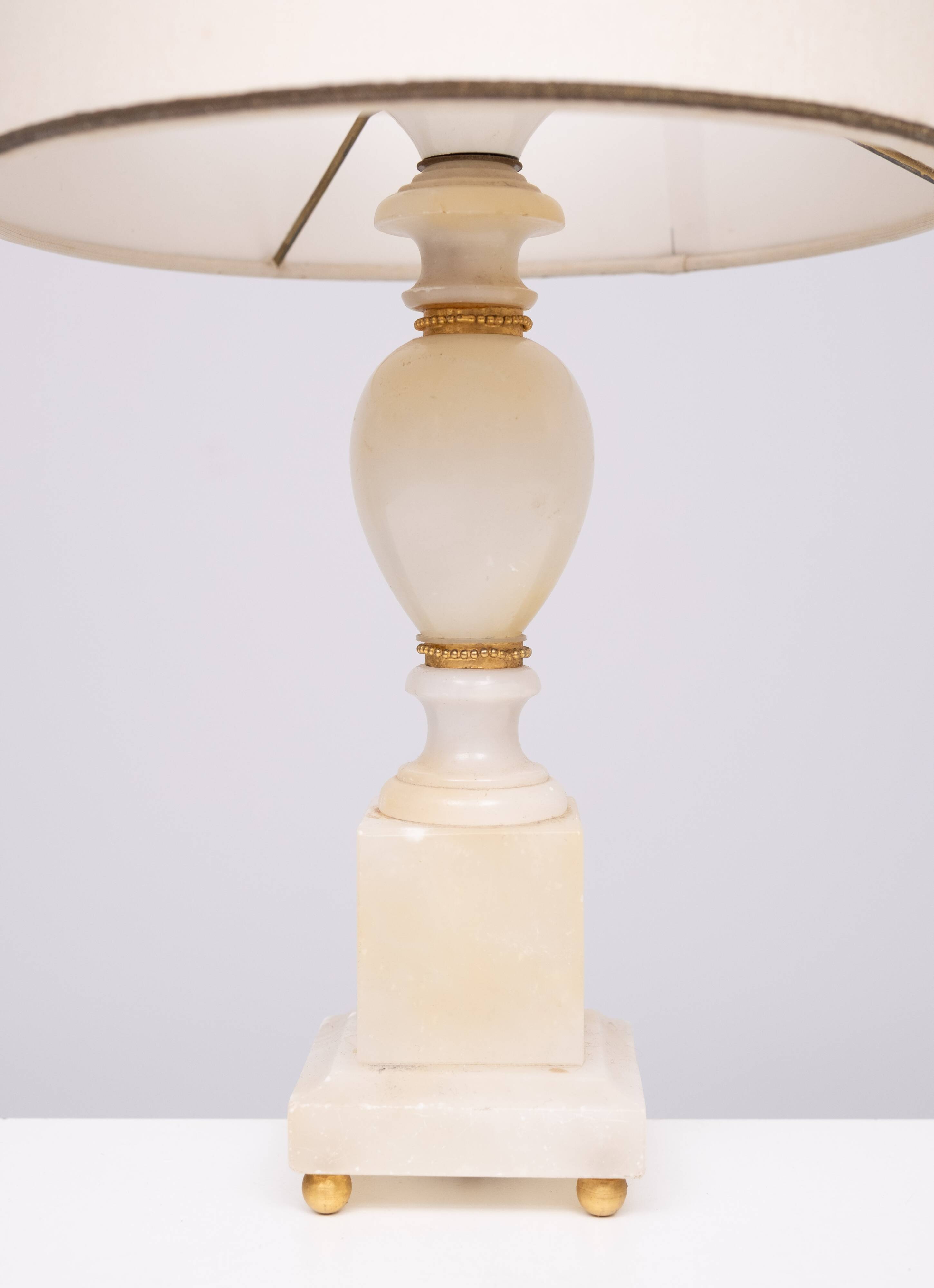 small Marble Table lamps Hollywood Regency 1970s Italy