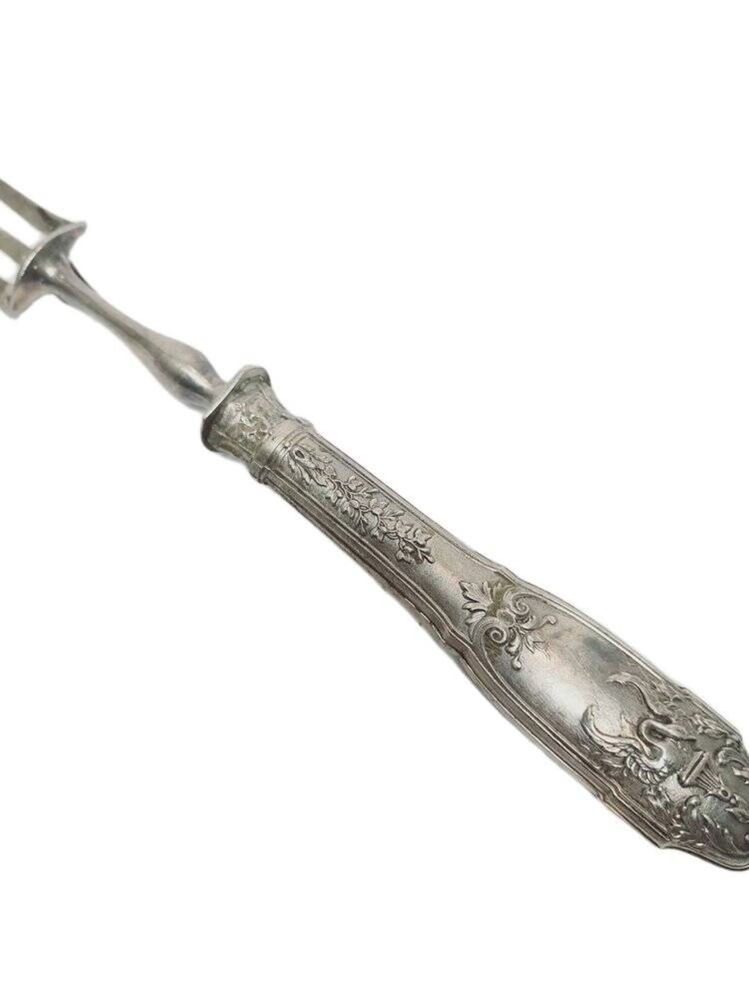 Fourchette à rôtir en argent classique, France, années 1880