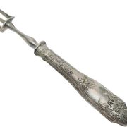 Fourchette à rôtir en argent classique, France, années 1880