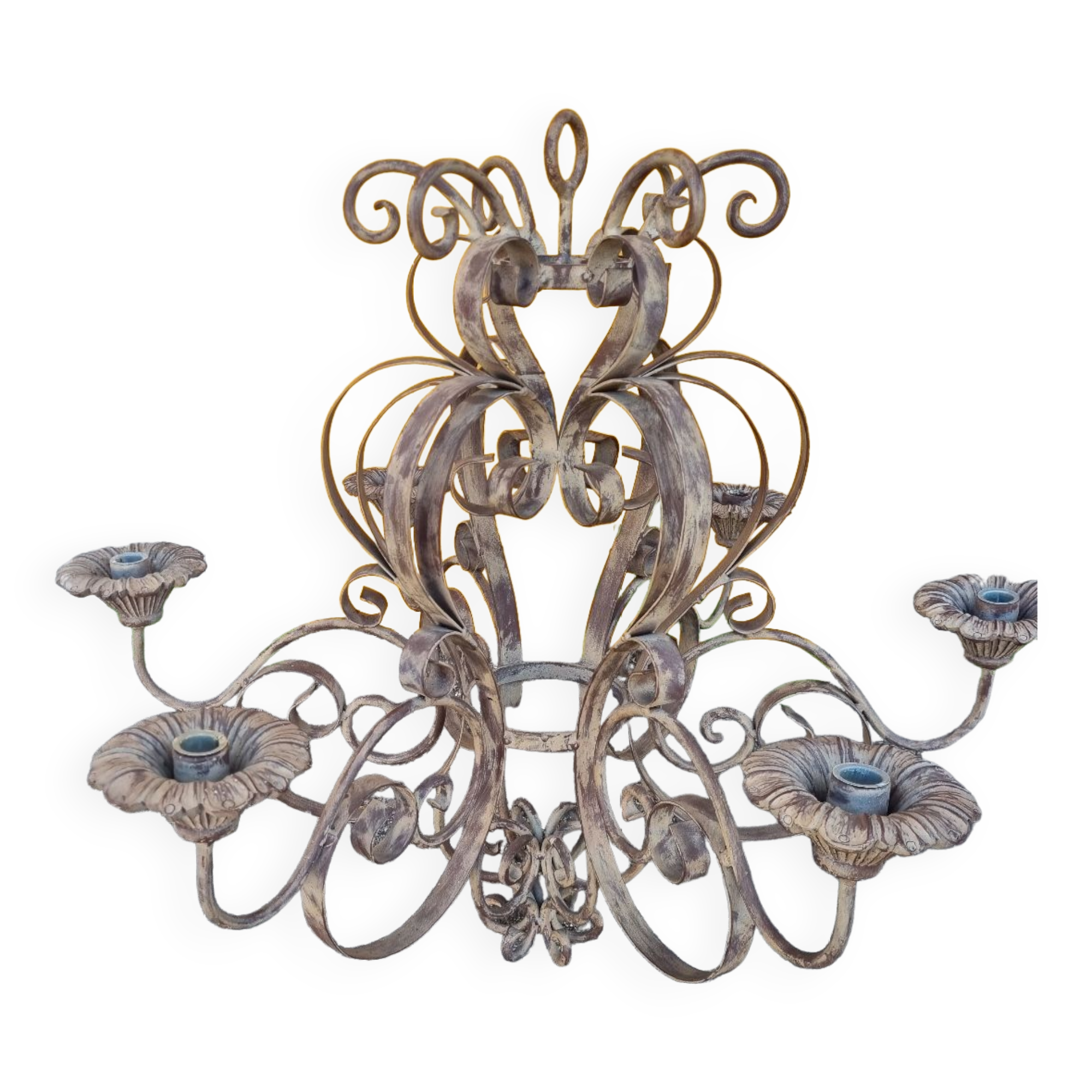 Chandelier candlesticks struck and forged iron