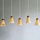 Set of 3 Art Deco marbled opaline pendant lights, 1920s-30s