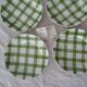 12 flat plates moulin des loups scottish décor green faience old