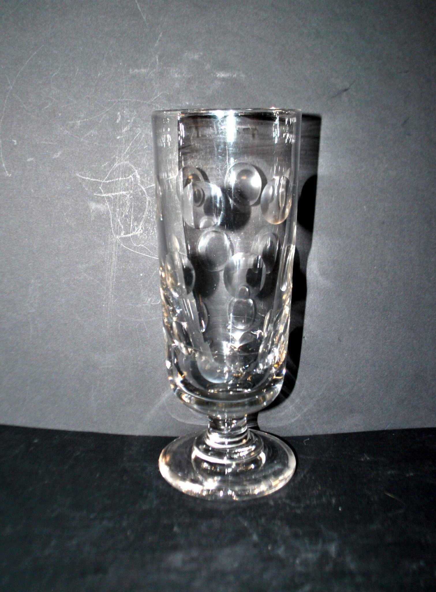 Verre à bière ancien en verre épais taillé – Pinte 50cl Bock BISTROT 1900