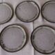 Set of 5 bluish gray enamelled stoneware dessert plates