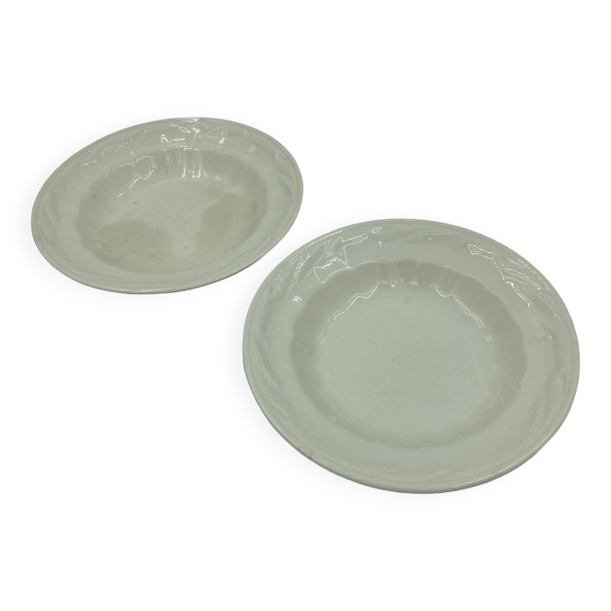 Boch Frères white plate duo