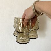 Verres hauts vintage en verre fumé