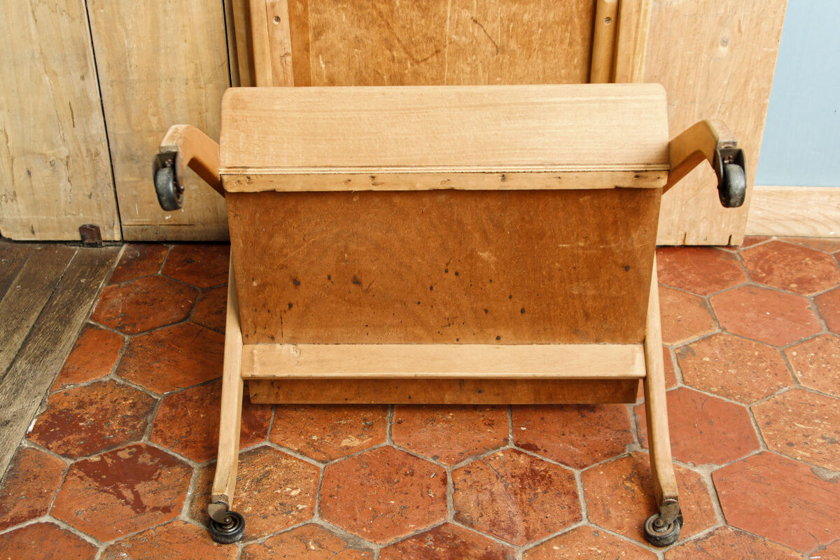 Old Scandinavian table in blond wood
