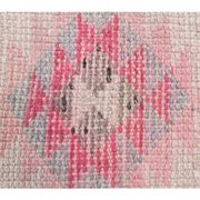 Pink Vintage Turkish Hand-Knotted Tribal Runner 74x391