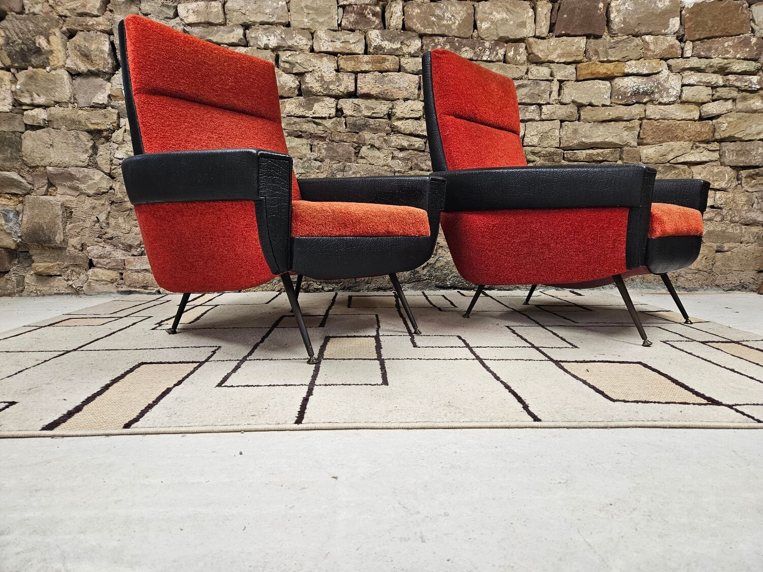 Pair of vintage 70s armchairs