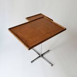table à system François Caruelle en bois et metal 1950 1970