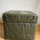 Pouf leather chest patchwork vert  De Sède