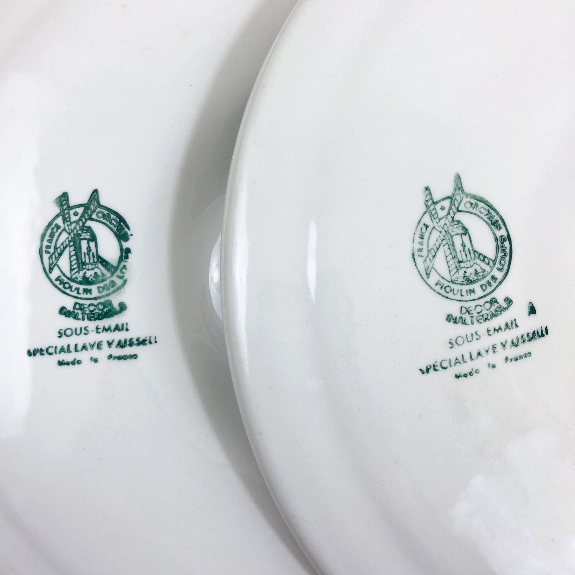 Lot of 6 oyster plates or scallops - Moulin des Loups Orchies