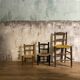 Small vintage children's chair - wood and rattan sluice