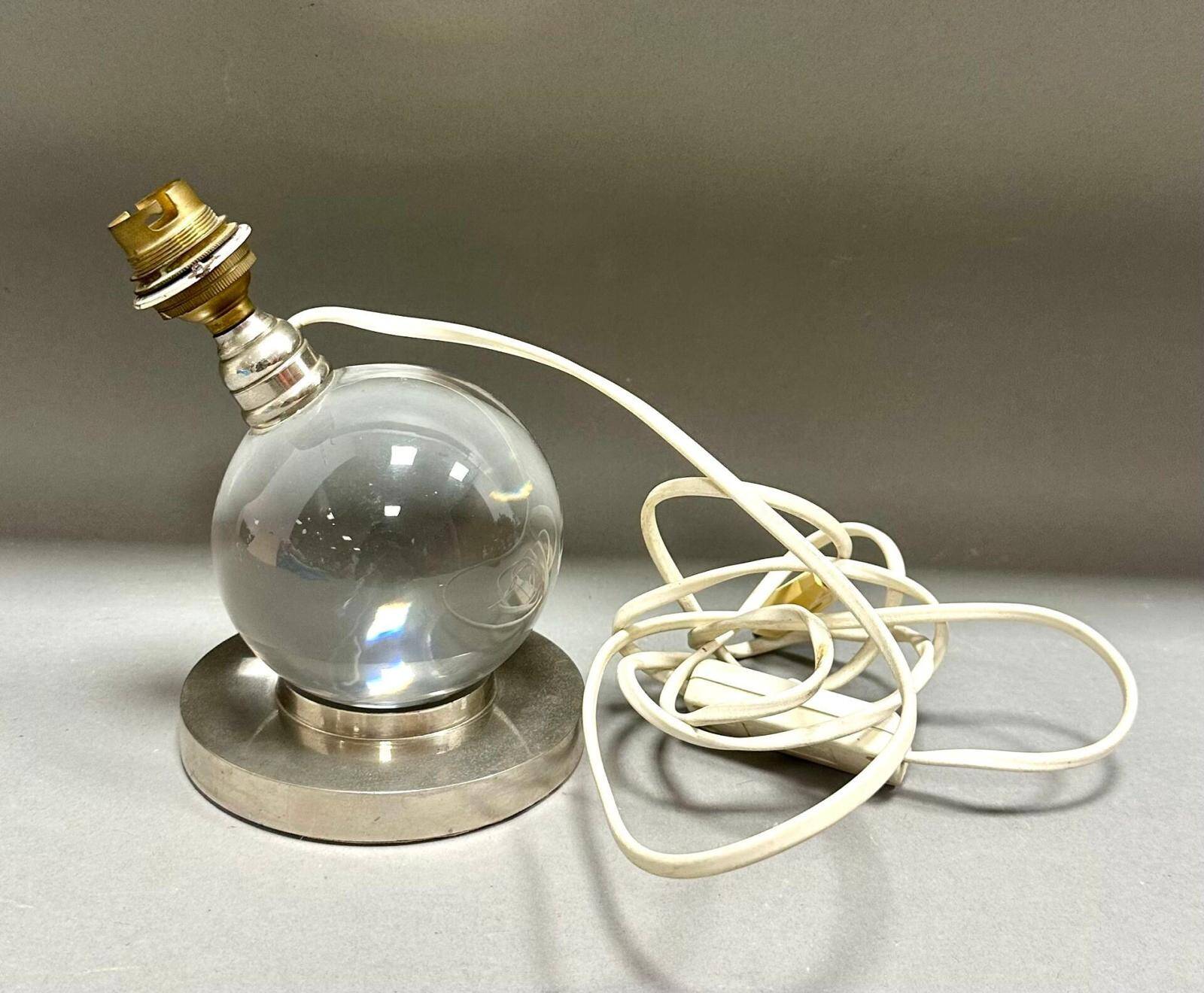 Crystal ball lamp, model no 7706 Jacques Adnet for Baccarat.