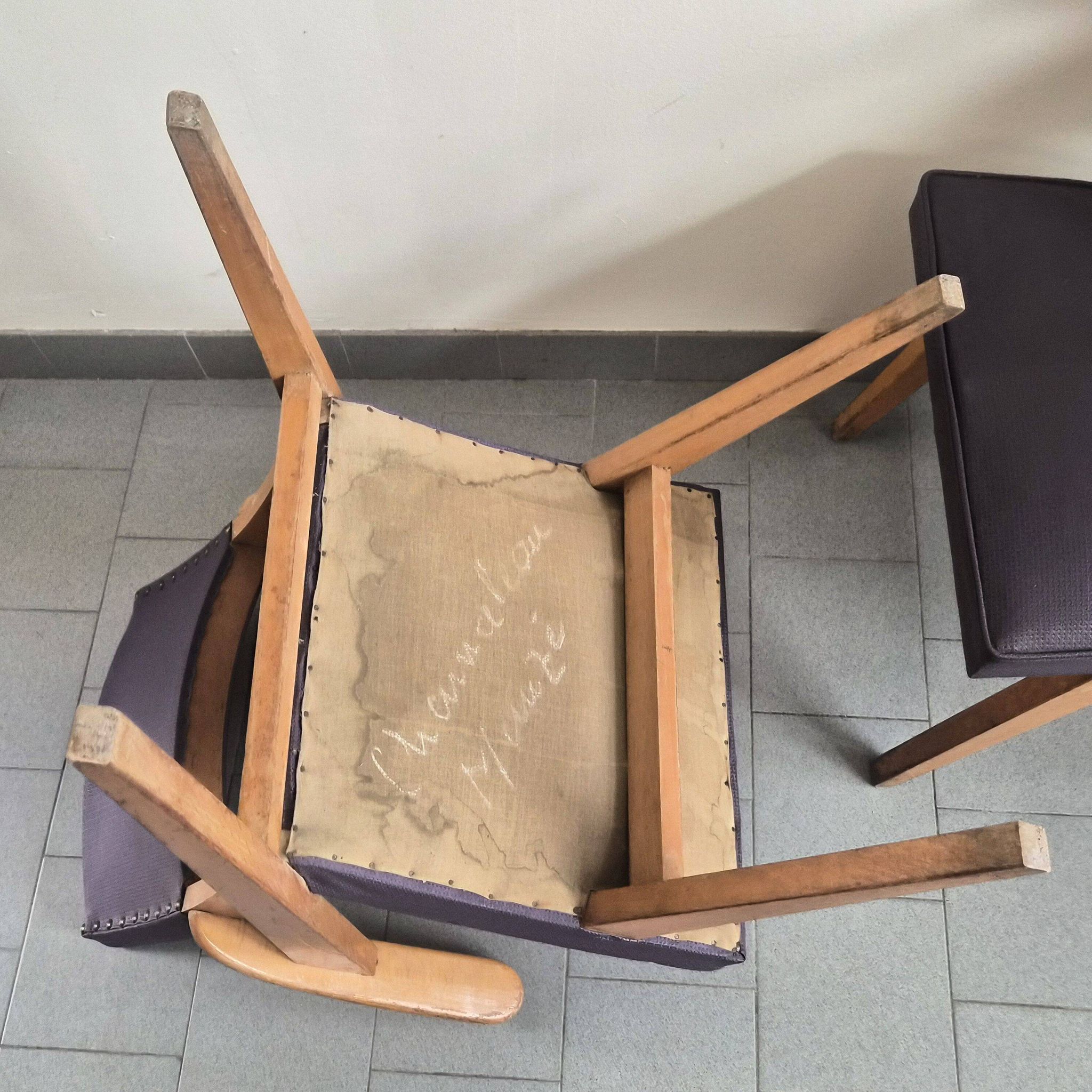 Pair of vintage bridge armchairs from the 1950s.