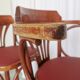 Set of 2 Vintage Bar Chairs: Red Leather Seat, High Pub Stools