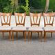 4 solid wood and fabric dining room chairs