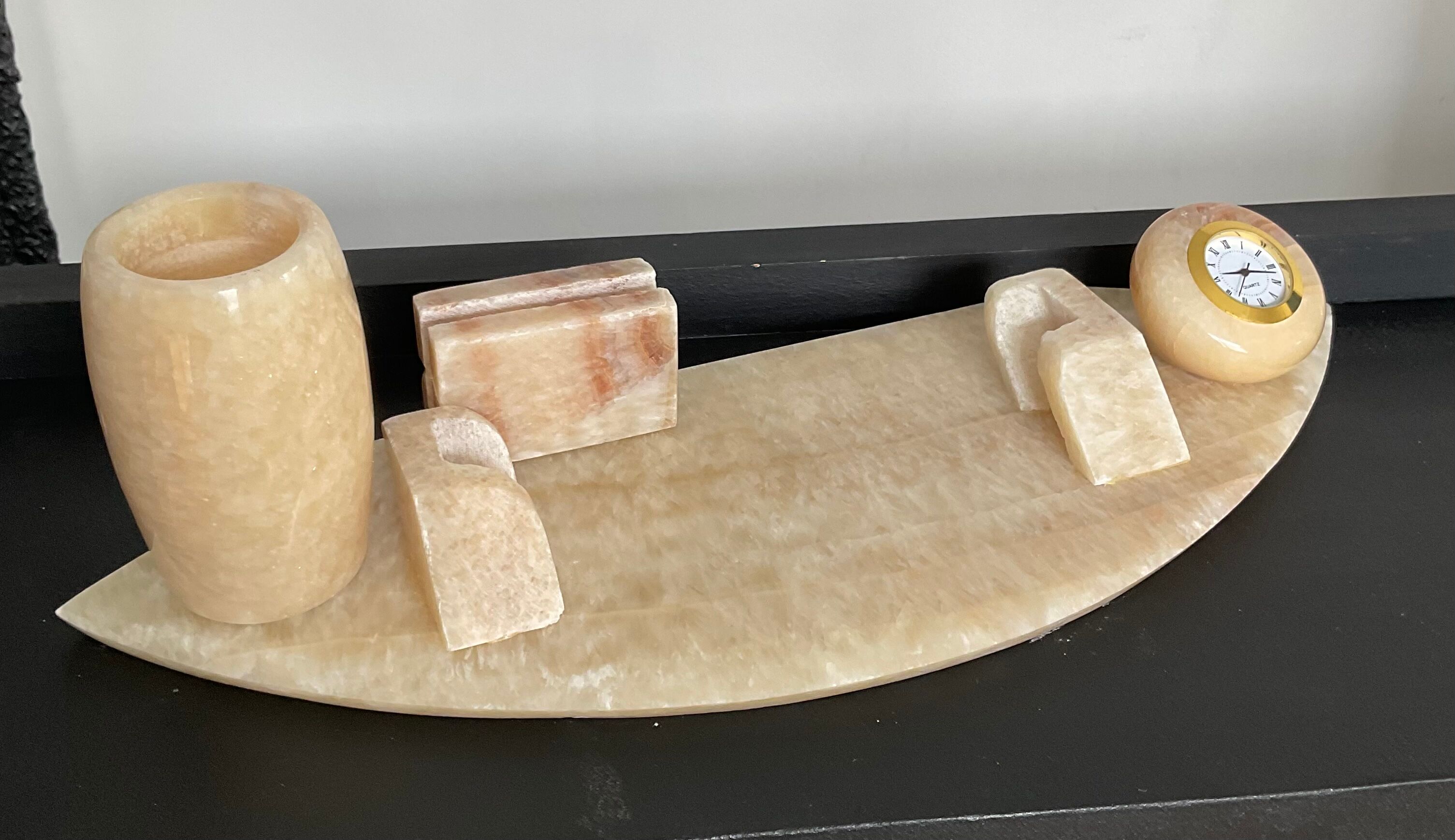 Vintage alabaster office kit 70s