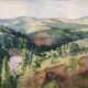 Painting watercolor painting South of France circa 1950