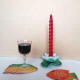 4 wooden fish coasters