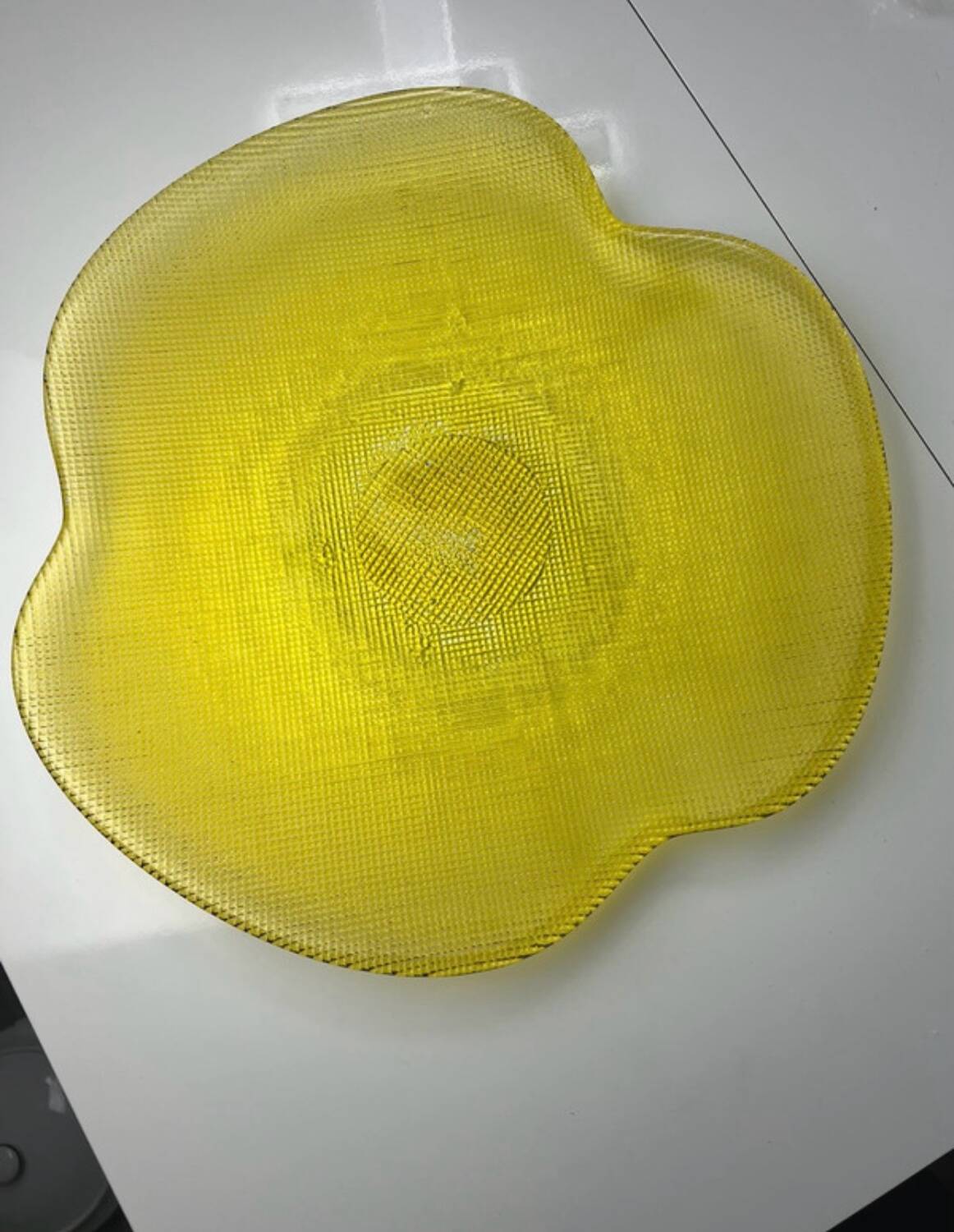 Grand plat jaune transparent Vintage