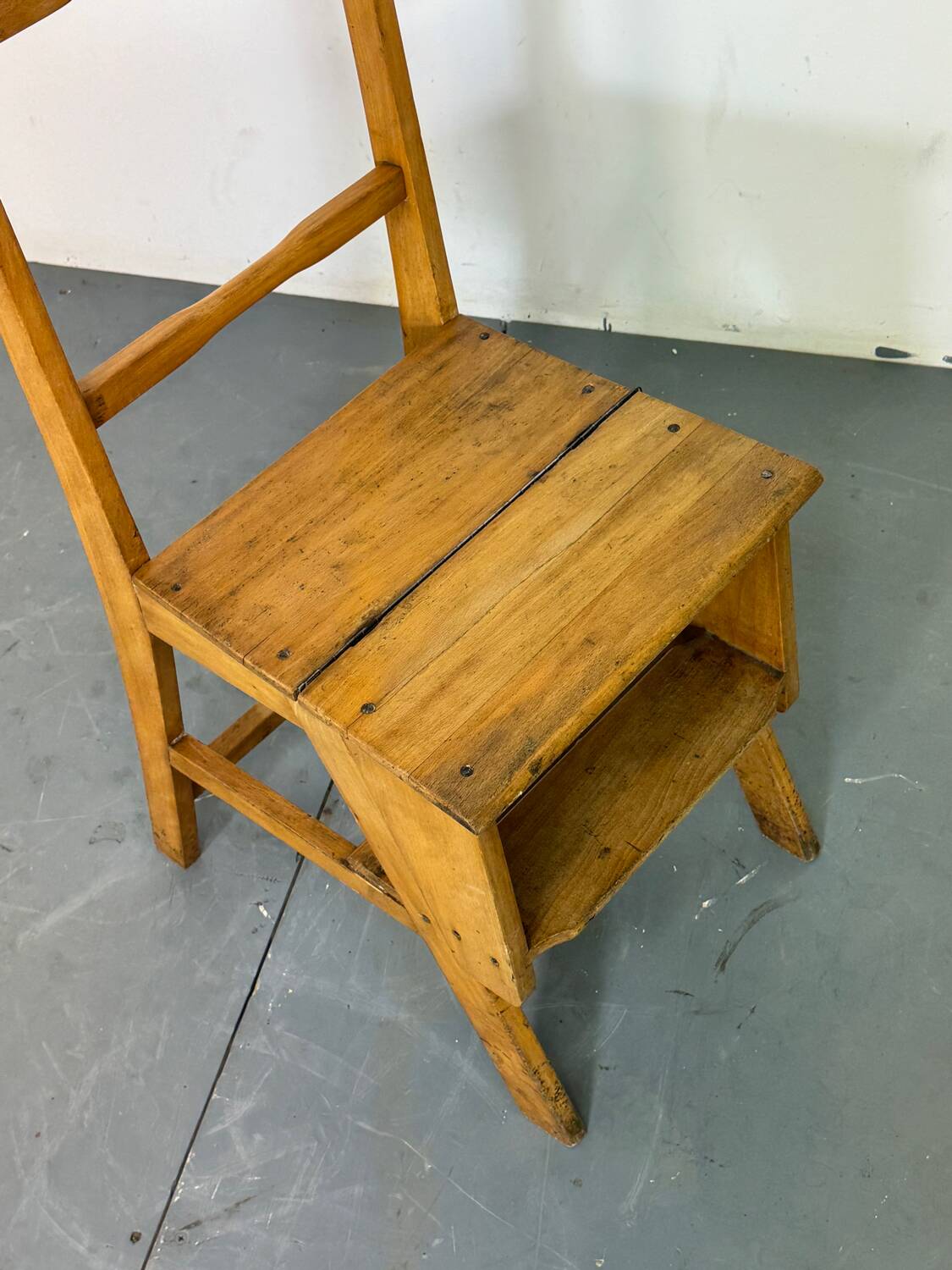 Vintage aesthetic Metamorphic library stairs chair, 1930s