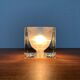 Vintage German glass cube table lamp Ta 14 by Peill & Putzler, 1970s.