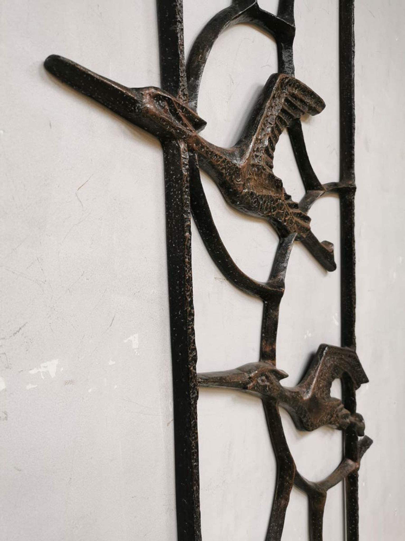 Sculpture d’art mural brutaliste vintage 'birds'