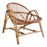 Rattan basket armchair, 1960s