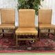 Set of 4 English beech chairs with faux leather from the 1980s.