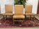 Set of 4 English beech chairs with faux leather from the 1980s.