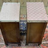 Pair of English oak bedside tables from the 1950s