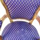 Pair of baroque armchairs in Louis XV style with blue satin fabric.