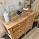 Old wooden workbench with 8 drawers.