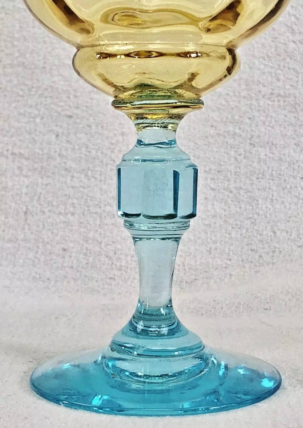 6 anciens verres à vin eau bicolores George Sand