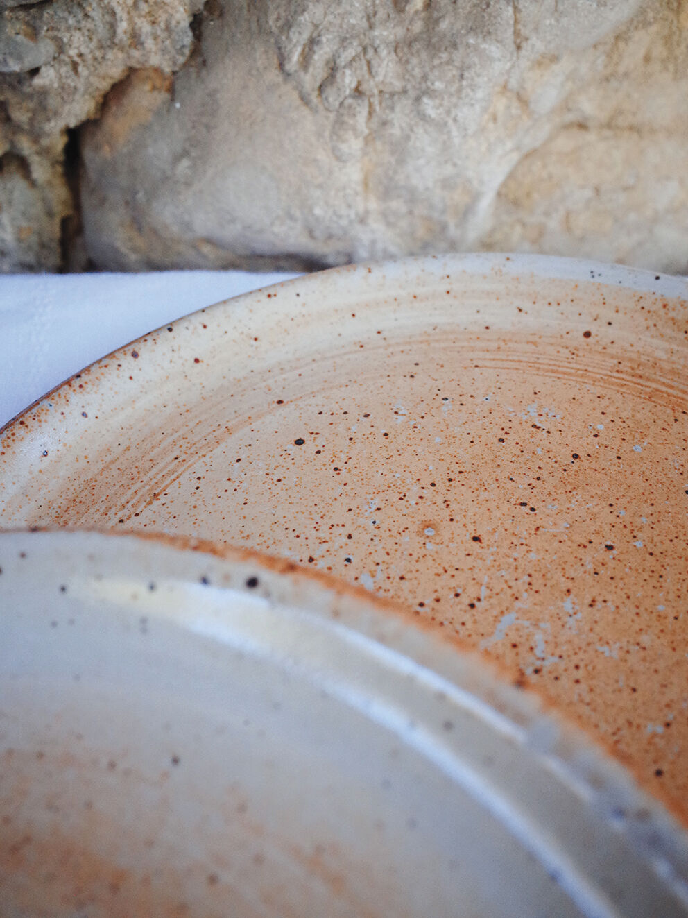 Set of 4 dessert plates in Grès du Marais