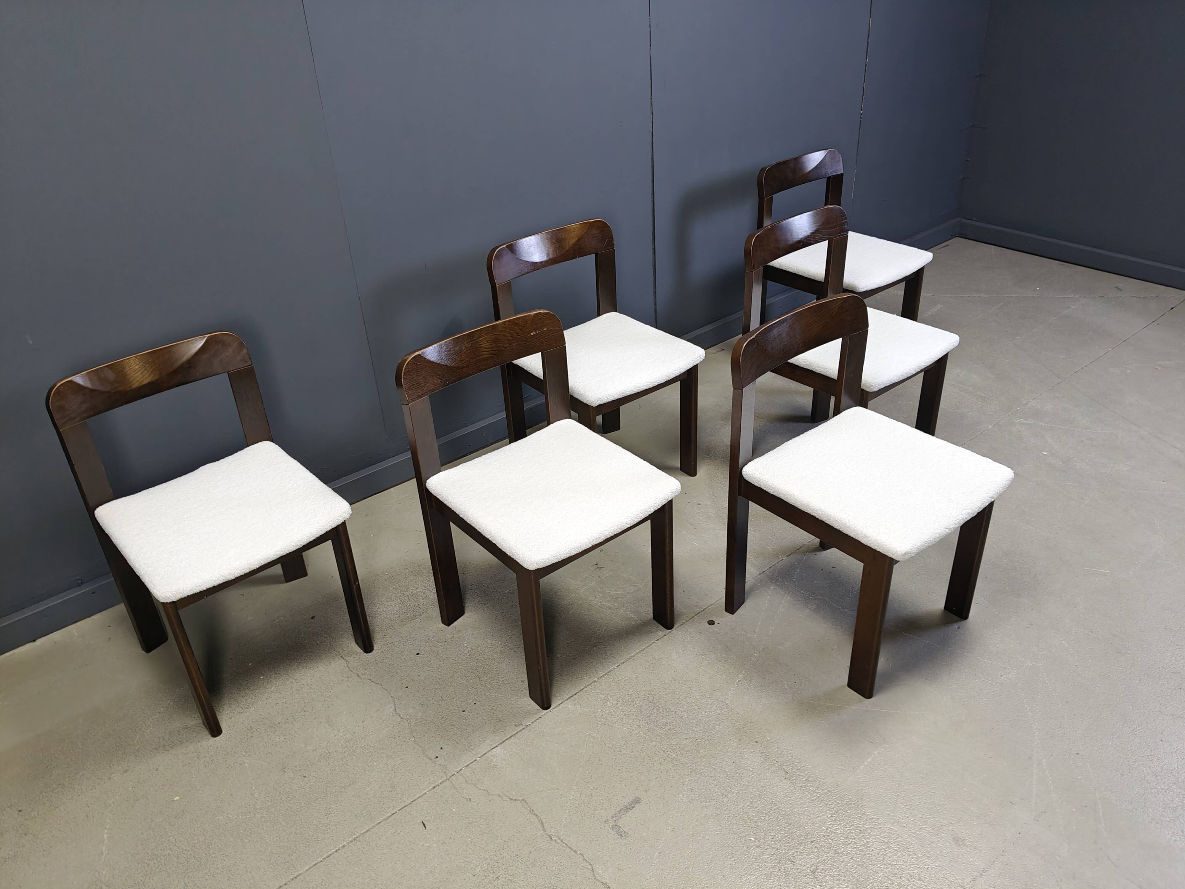 Vintage Brutalist Dining Chairs, Set of 6 - 1960s