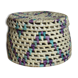 Raffia storage basket
