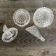 Pair of crystal-style cut glass bottles – retro/vintage dressing table