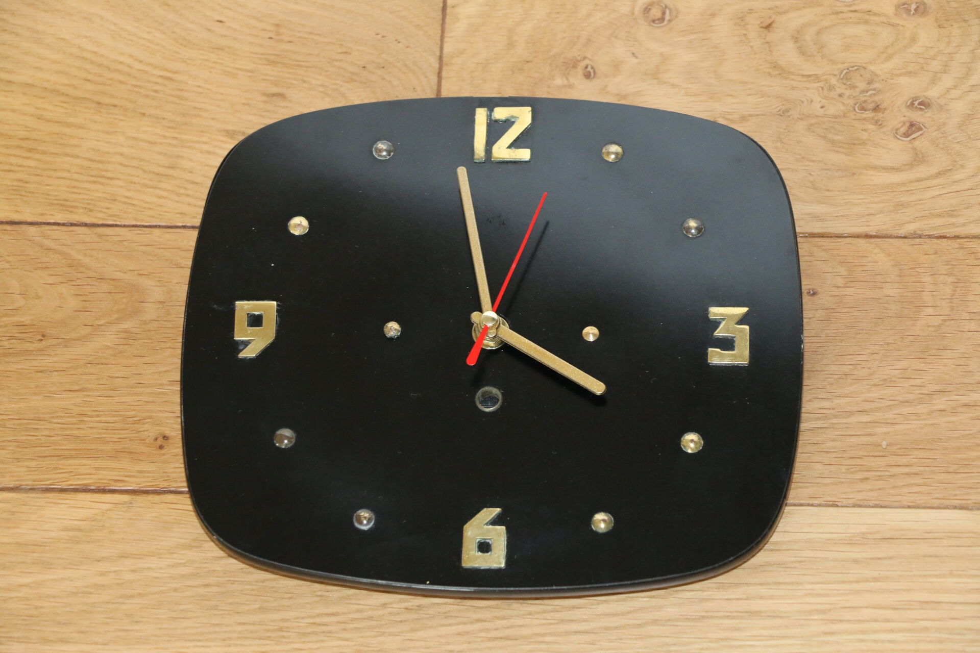 Brass and formica wall clock